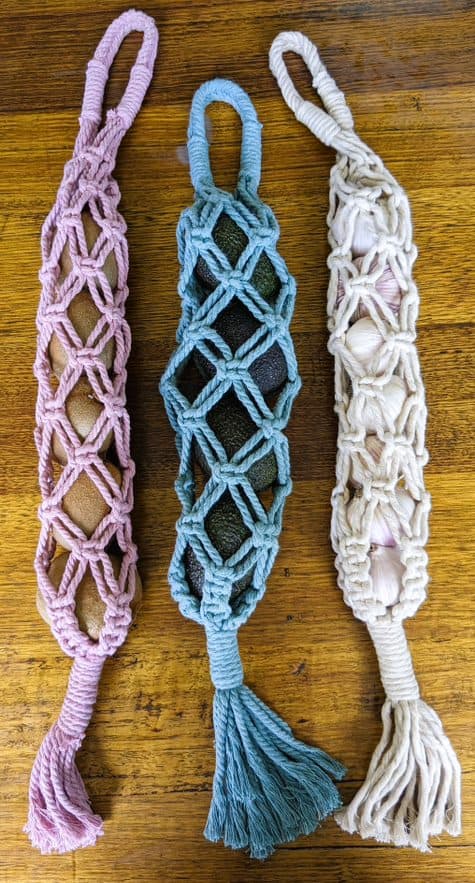 Stony Creek Organic Handmade Macrame Garlic Produce Hanger