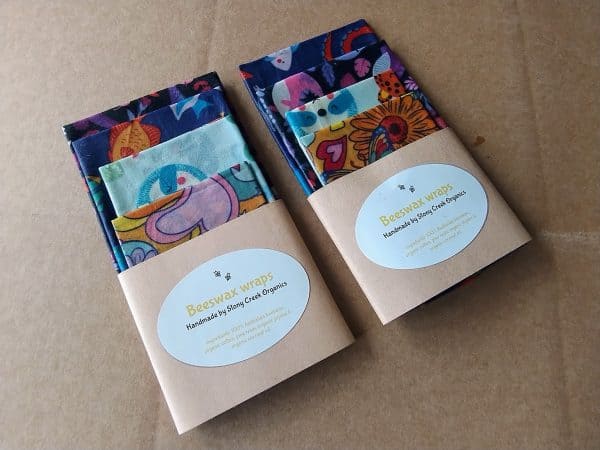 Stony Creek Organics Handmade Organic Beeswax Food Wraps - Pack of 4